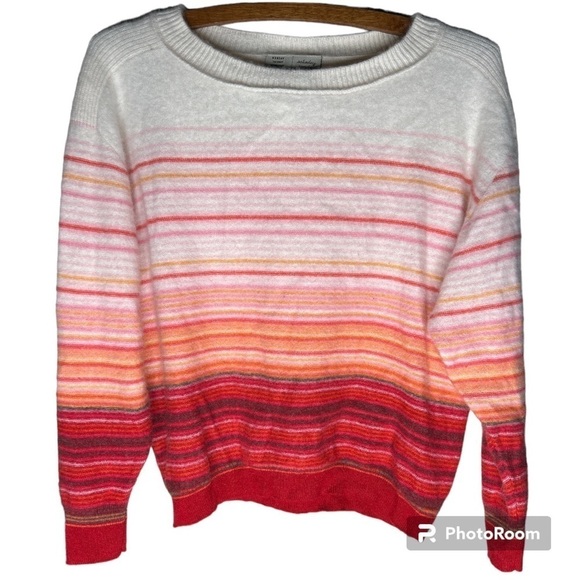 ANTHROPOLOGIE SATURDAY SUNDAY Cashmere Emmeline  Boatneck Striped Sweater XS - Picture 3 of 15